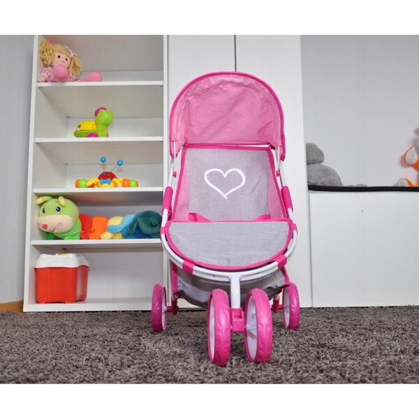 Milly Mally Puppenwagen Susie Prestige Pink aus Stoff und Metall