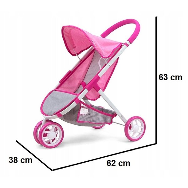 Milly Mally Puppenwagen Susie Prestige Pink aus Stoff und Metall
