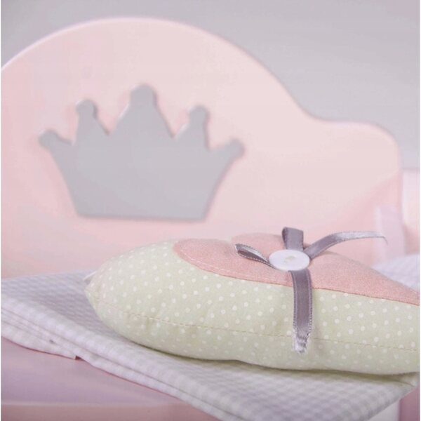 Sedia alta per bambole Roba Princess Sophie rosa con corona e cuscino