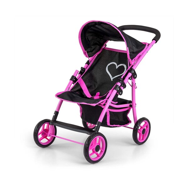 Milly Mally Natalie Prestige Schwarzer Puppenwagen mit Verdeck und Zubehör