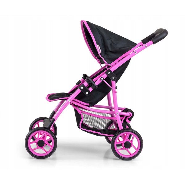Milly Mally Natalie Prestige Schwarzer Puppenwagen mit Verdeck und Zubehör