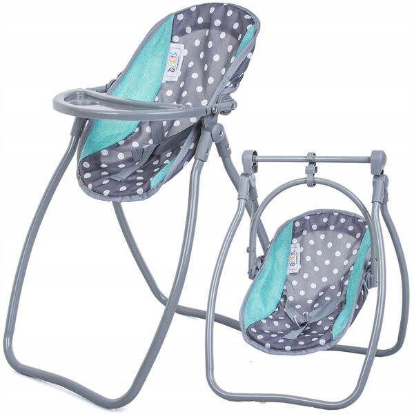 2-in-1-Hochstuhl für Doris-Puppen DM9397: Hochstuhl und Schaukelstuhl für Kinder ab 3 Jahren