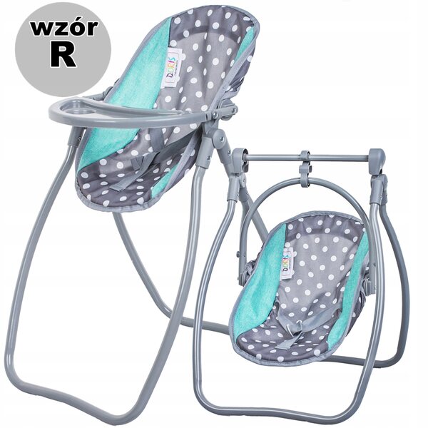 2-in-1-Hochstuhl für Doris-Puppen DM9397: Hochstuhl und Schaukelstuhl für Kinder ab 3 Jahren