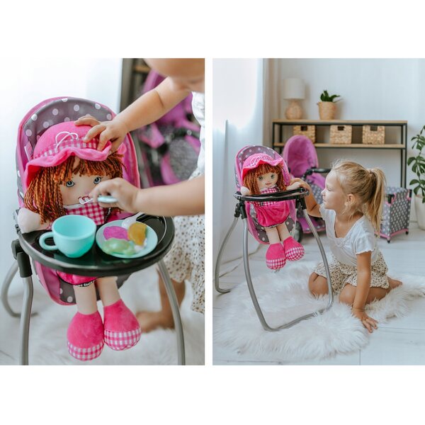 2-in-1-Hochstuhl für Doris-Puppen DM9397: Hochstuhl und Schaukelstuhl für Kinder ab 3 Jahren