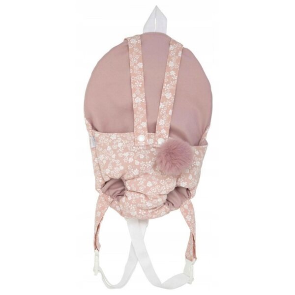 Verstellbare Babytrage für Puppen 40-45 cm aus rosa Arias-Stoff