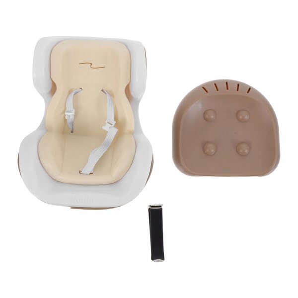 Mini Seggiolino Auto per Piccoli Animali e Bambole - Beige, Compatto e Sicuro