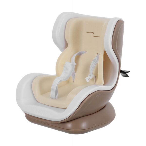Mini Seggiolino Auto per Piccoli Animali e Bambole - Beige, Compatto e Sicuro