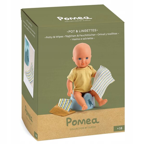DJECO Nocnik mit Zubehör für Puppen 30-36 cm POMEA-Kollektion