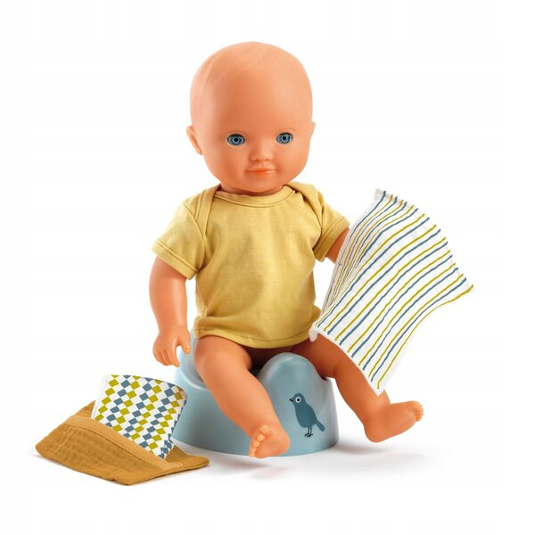 DJECO Nocnik mit Zubehör für Puppen 30-36 cm POMEA-Kollektion