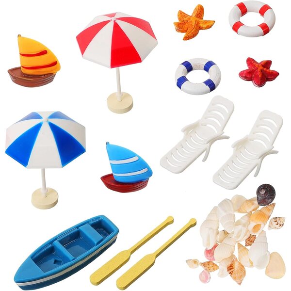 VICASKY Mini-Strandzubehör-Set für Puppenhaus- und Miniaturdekorationen