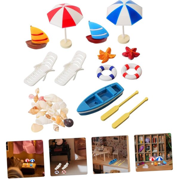 VICASKY Set Mini Accessori da Spiaggia per Casa delle Bambole e Decorazioni Miniatura