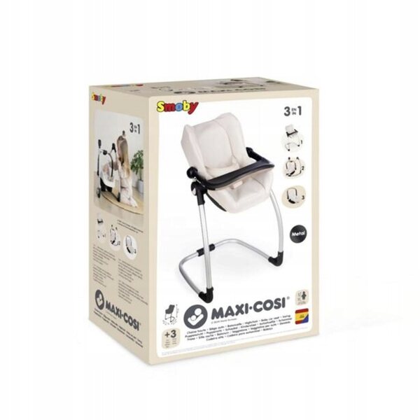 Smoby Maxi-Cosi 3w1 Fotelik samochodowy i krzesełko dla lalek beżowe