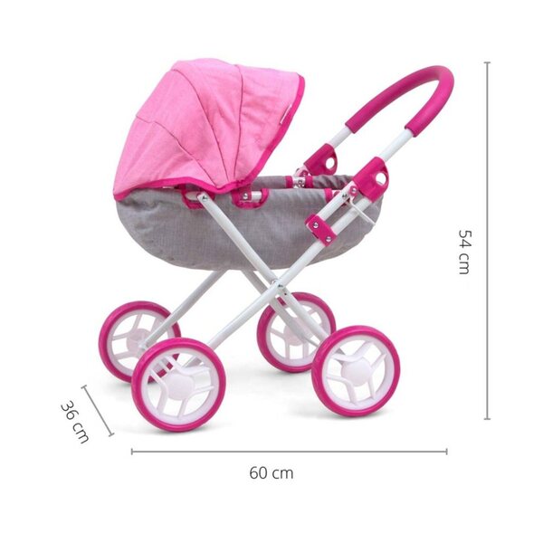 Milly Mally Dori Prestige Pink – Kinderwagen für Puppen bis 40 cm