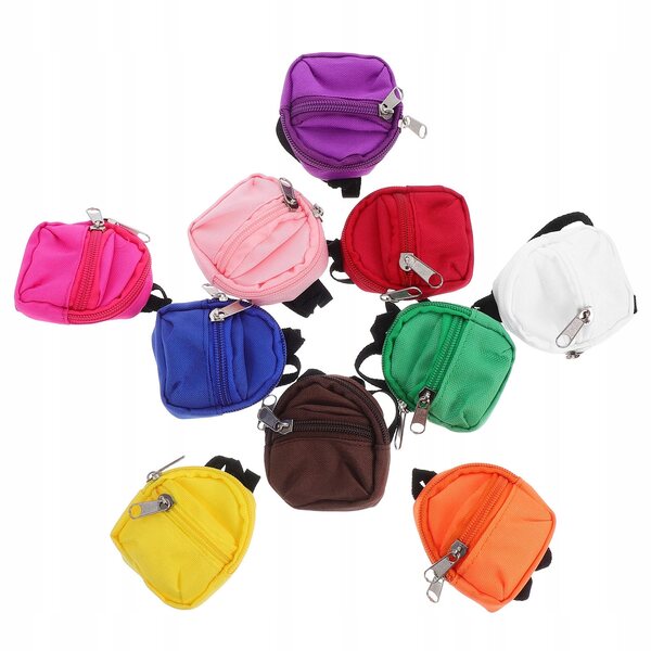 Set mit 10 universellen Mini-Rucksäcken für Puppen – Kinderspiel und Kreativität