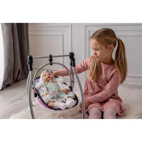 Doris 3in1 Puppenfütterungsstuhl rosa – Schaukel- und Schaukelstuhl