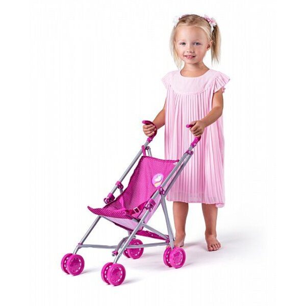 Passeggino per bambole Woodyland Pink Unicorn, pieghevole, 3+