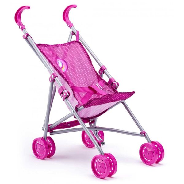Passeggino per bambole Woodyland Pink Unicorn, pieghevole, 3+