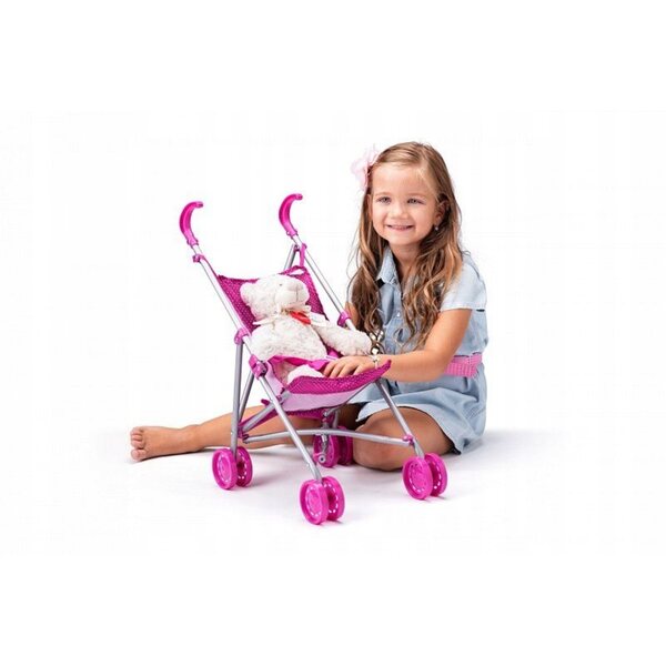 Passeggino per bambole Woodyland Pink Unicorn, pieghevole, 3+