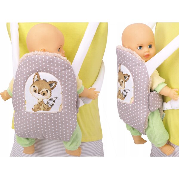 BOBO marsupio per bambole fino a 45 cm con spallacci imbottiti e applicazione