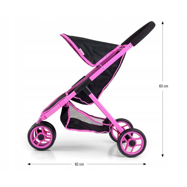 Milly Mally Susie Prestige Schwarzer Puppenwagen mit Klappstruktur
