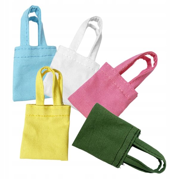Set mit 5 Mini-Stofftaschen für farbenfrohe und widerstandsfähige Puppen