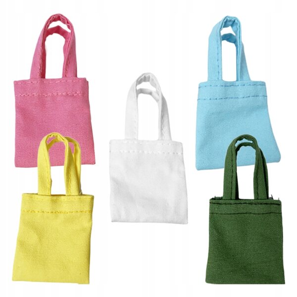 Set mit 5 Mini-Stofftaschen für farbenfrohe und widerstandsfähige Puppen