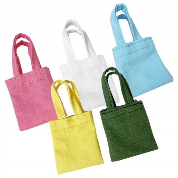 Set mit 5 Mini-Stofftaschen für farbenfrohe und widerstandsfähige Puppen