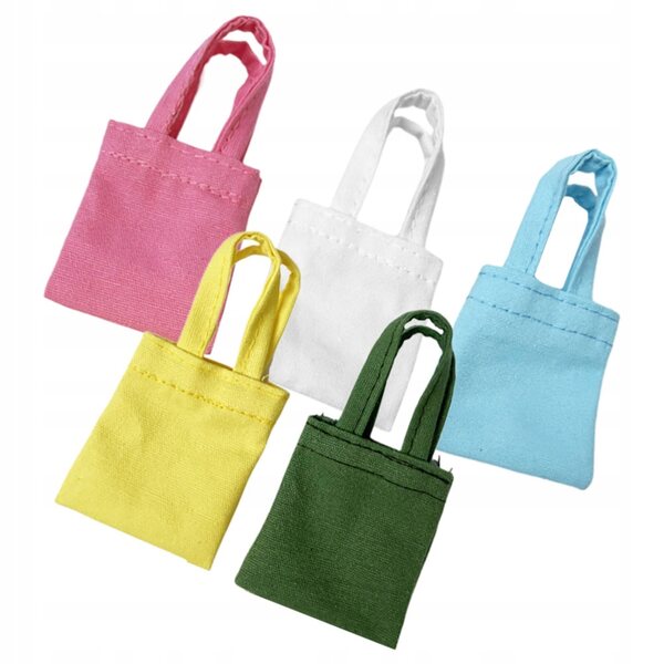 Set mit 5 Mini-Stofftaschen für farbenfrohe und widerstandsfähige Puppen
