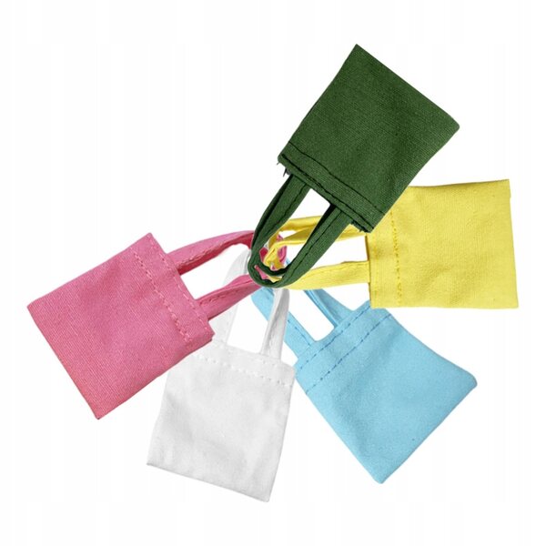 Set mit 5 Mini-Stofftaschen für farbenfrohe und widerstandsfähige Puppen
