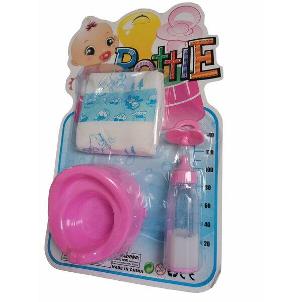 Set Accessori per Bambola Neonato con Biberon, Ciuccio e Pannolino Toys4all