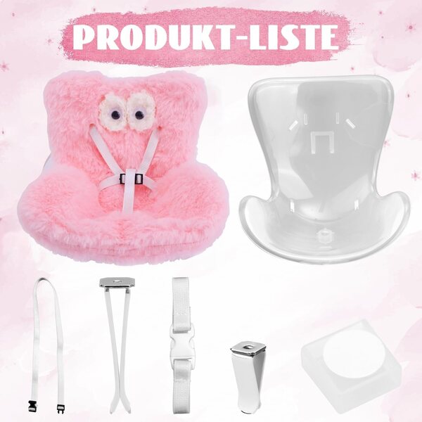 Fotelik für Labuba-Puppen mit weichem Fellkissen, 10–17 cm Augen