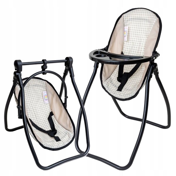3-in-1-Set für Puppen: Hochstuhl, Schaukel und DORIS-Babytrage