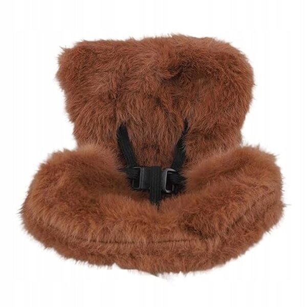 Fotelik Auto für Puppen aus Fleece mit Gürteln, 14,5 x 11 cm, Farbe Grau