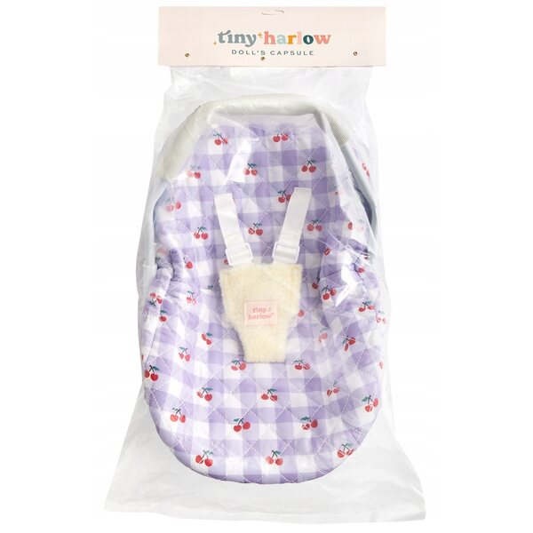 Seggiolino auto per bambole Tiny Harlow Lilac Cherry: sicuro ed elegante