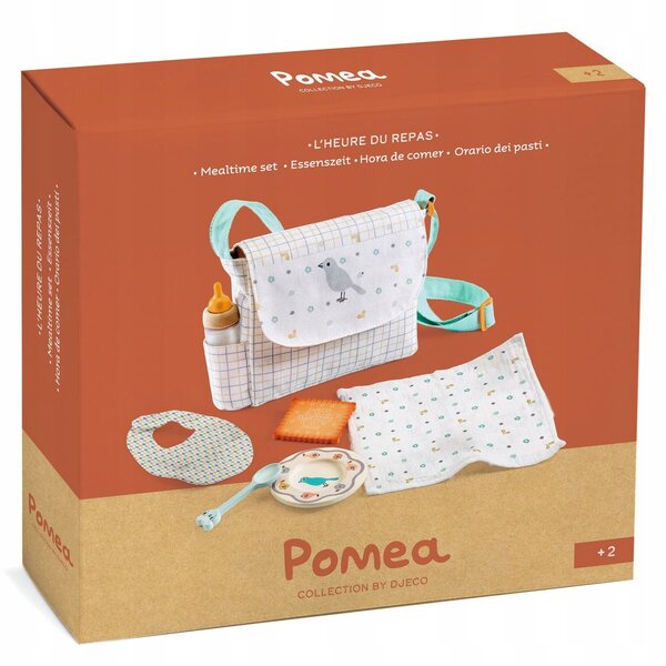 Pomea Djeco Puppennahrungsset mit Tasche und Zubehör für Kinder ab 2 Jahren