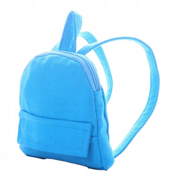 Mini zaino blu per bambole e decorazioni casa miniatura 12x12 cm resistente
