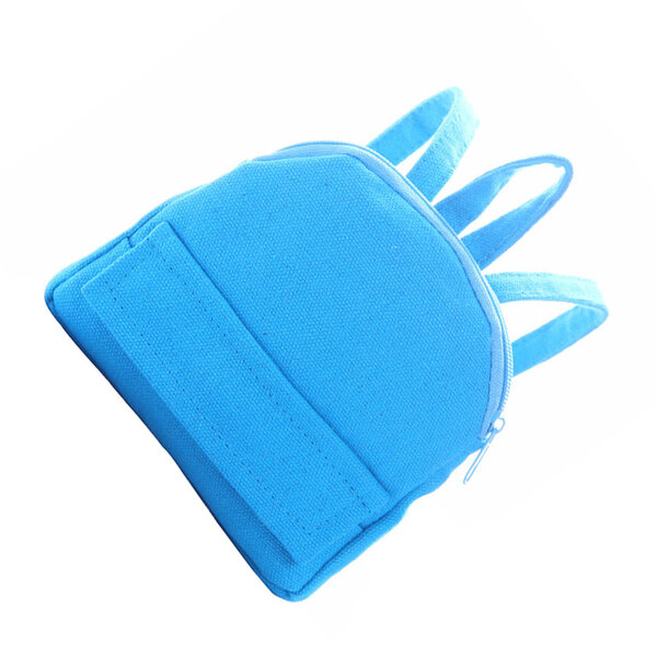 Mini zaino blu per bambole e decorazioni casa miniatura 12x12 cm resistente