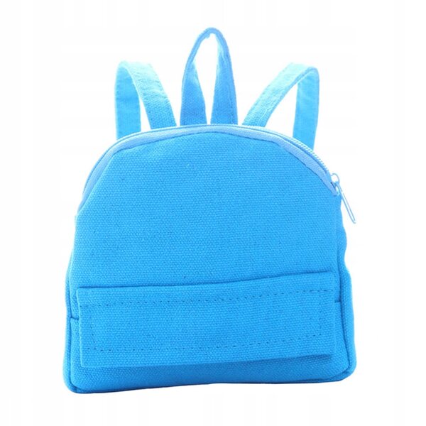 Mini zaino blu per bambole e decorazioni casa miniatura 12x12 cm resistente