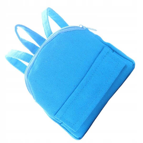 Mini zaino blu per bambole e decorazioni casa miniatura 12x12 cm resistente