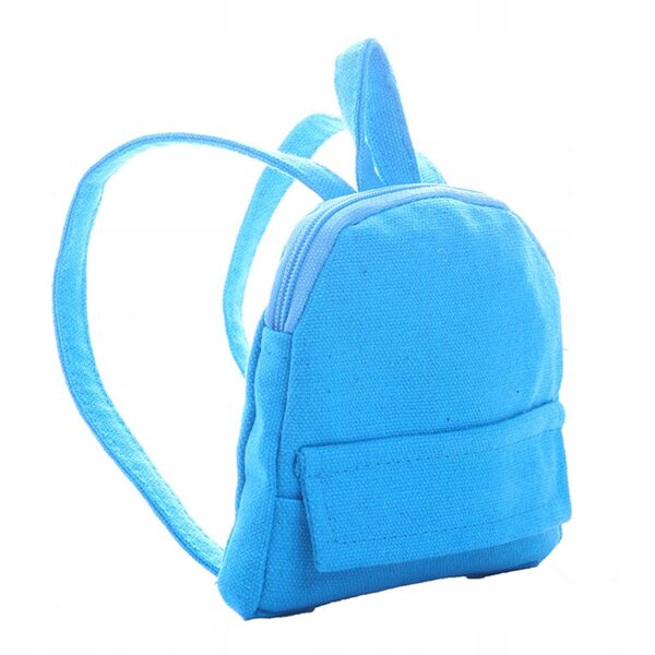 Mini zaino blu per bambole e decorazioni casa miniatura 12x12 cm resistente