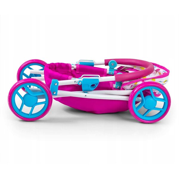 Tiefer Kinderwagen für Milly Mally Dori-Puppen mit abnehmbarem Verdeck und Matratze