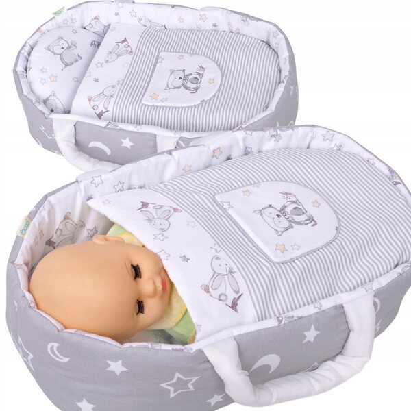 BOBO marsupio per bambole fino a 45 cm con piumino e applicazione decorativa