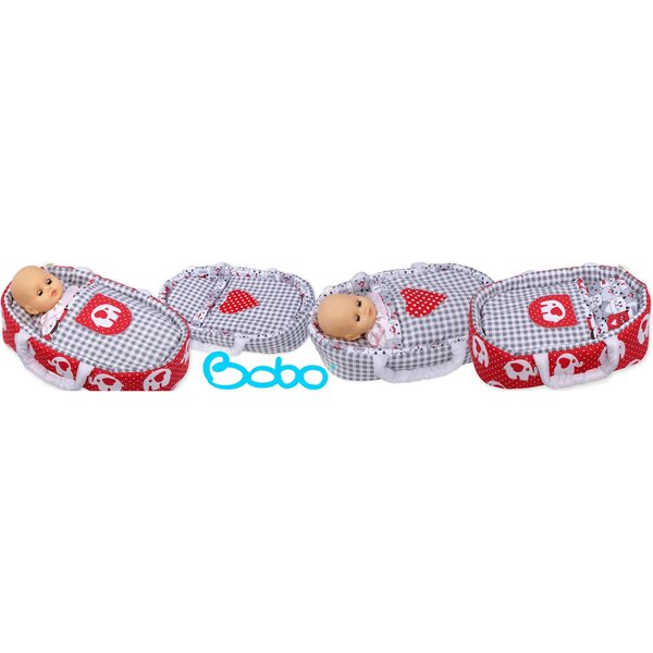 BOBO marsupio per bambola fino a 45 cm con applicazione in cotone antiallergico