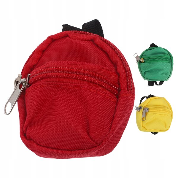 Set mit 3 kreativen Mini-Rucksäcken mit Münzfach und Dekorationen für Puppen
