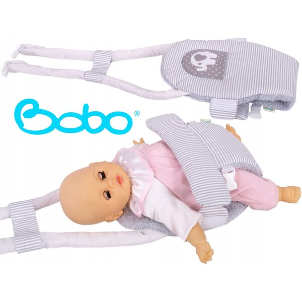 BOBO marsupio per bambole fino a 45 cm con applicazione e spallacci regolabili