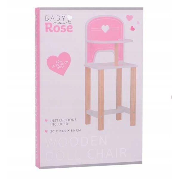 Baby Rose Puppenstuhl, Holz, rosa, 35-45 cm, Joueco