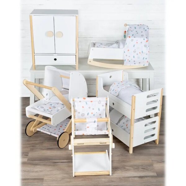 2in1 Holzstuhl für Puppen und Kuscheltiere bis 46 cm, skandinavisches Design