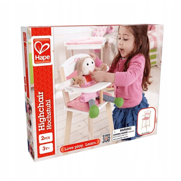 Hape E3600 Hochstuhl – Mini-Holzstuhl für Puppen, sicher und einfach zu montieren