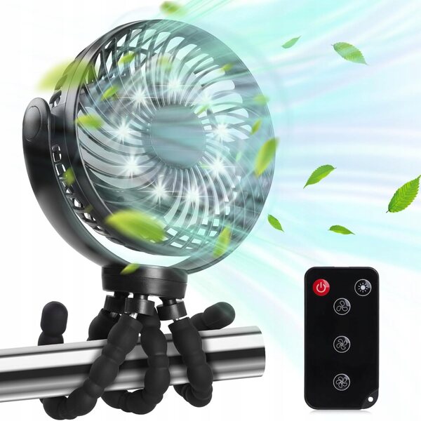 Kinderwagenventilator mit LED und 360°-Drehung für Babys und Kinder