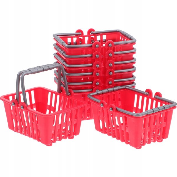 Set mit 20 roten Mini-Spielzeug- und Dekorationskörben aus Kunststoff für Kinder